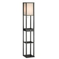 thumbnail image 1 of Adesso Parker Standing Floor Lamp Storage Shelf w/ Drawer and Shade, Black, 1 of 5
