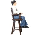 thumbnail image 5 of Topcobe Wooden Bar Stool, Chair with Footrest, Wide Armrest, Kitchen Stool, Tall Bistro Chair for Dining Room, Restaurant, Pub, Modern Furniture for Indoor, Brown, 5 of 16