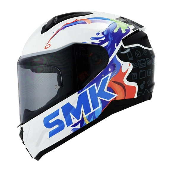Casco Smk Bionic Youth Blanco Splash Gl154 Mica Humo Cerrado blanco L