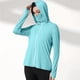 thumbnail image 1 of Chaquetas y prendas de vestir exteriores informales con capucha de manga larga para mujer, de color liso, con capucha y hebilla para el pulgar, ropa de protección solar, parte superior de poliéster pa, 1 of 8