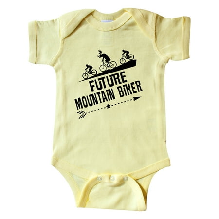 

Inktastic Mountain Biking Funny Future Biker Gift Baby Boy or Baby Girl Bodysuit