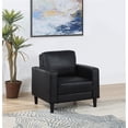 thumbnail image 2 of Pemberly Row Faux Leather Upholstered Track Arm Faux Leather Accent Chair Black, 2 of 11