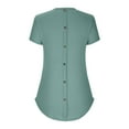 thumbnail image 6 of Women's Short Sleeve Tops Summer Casual Knit Loose Flowy Curved Hem Crew Neck Shirts Soft Breathable Blouses (XL, Green), 6 of 7