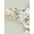 thumbnail image 6 of Wassery Infant Baby Girls Easter Jumpsuit Outfits Cartoon Rabbit Print Lace Flying Sleeves Bodysuit Square Neck Ruffle Romper + Bow Headband My First Easter Summer Clothes 0-24M, 6 of 8