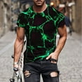 thumbnail image 5 of WREESH Men's Print Round Neck T-Shirts Short Sleeve Casual Summer Tops for Fitness Enthusiasts Green, 5 of 5