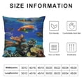 thumbnail image 5 of BANET  Nautical Throw Pillow Cushion Cover, Underwater Maritime Life Scenery with Exotic Fish Reefs in The Ocean Caribbean Image, Decorative Square Accent Pillow Case 24x24in, 5 of 5