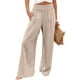 thumbnail image 1 of Pantalones Palazzo ANRABESS de lino para mujer, pernera ancha y cintura alta, 1 of 8