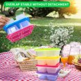 thumbnail image 3 of Pebbuoy 4-Compartment Lunch Box BPA-Free Stackable Food Containers Reusable Meal Prep Storage Food-Grade Microwave Safe Box for Home School Outdoor Picnic Portion Control Balanced Diet, 3 of 7