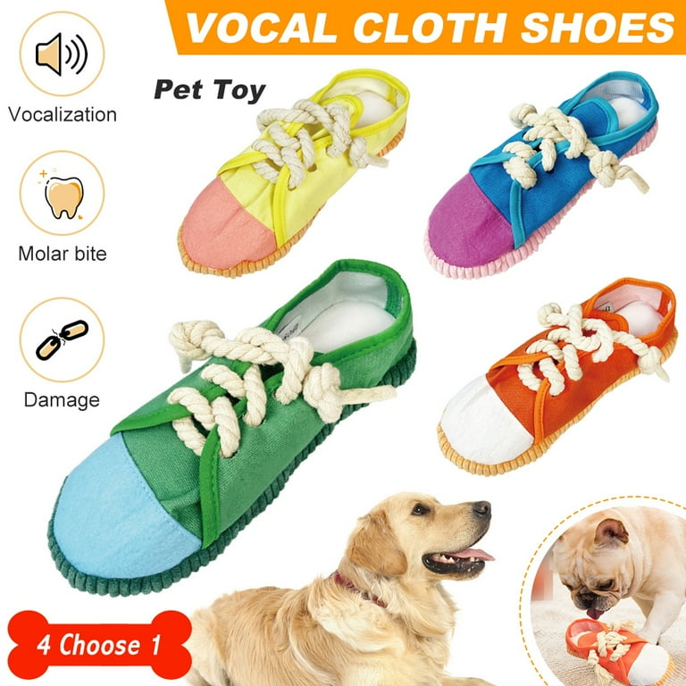 Amerteer Dog Chew Toys, Dog Squeaky Slipper Toys, Interactive Pet Stuffed  Teeth Cleaning Toys, Pet Dog or Cat Hide and Seek Puzzle Toys for Small  Puppies and Medium Dogs, Cotton Rope, Stress