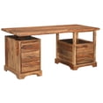 thumbnail image 4 of Taran Designs Darcy 4-drawer Live Edge Solid Wood Writing Desk in Brown, 4 of 20