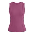 thumbnail image 3 of Women Solid Ribbed Knit Sleeveless Tank Top Casual Summer Camisole VestRD1L, 3 of 3