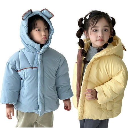 

KYAIGUO Toddler Baby Winter Down Coat Jacket for Girls Boys Thick Puffer Down Outwear with Hoodie 1-6Y