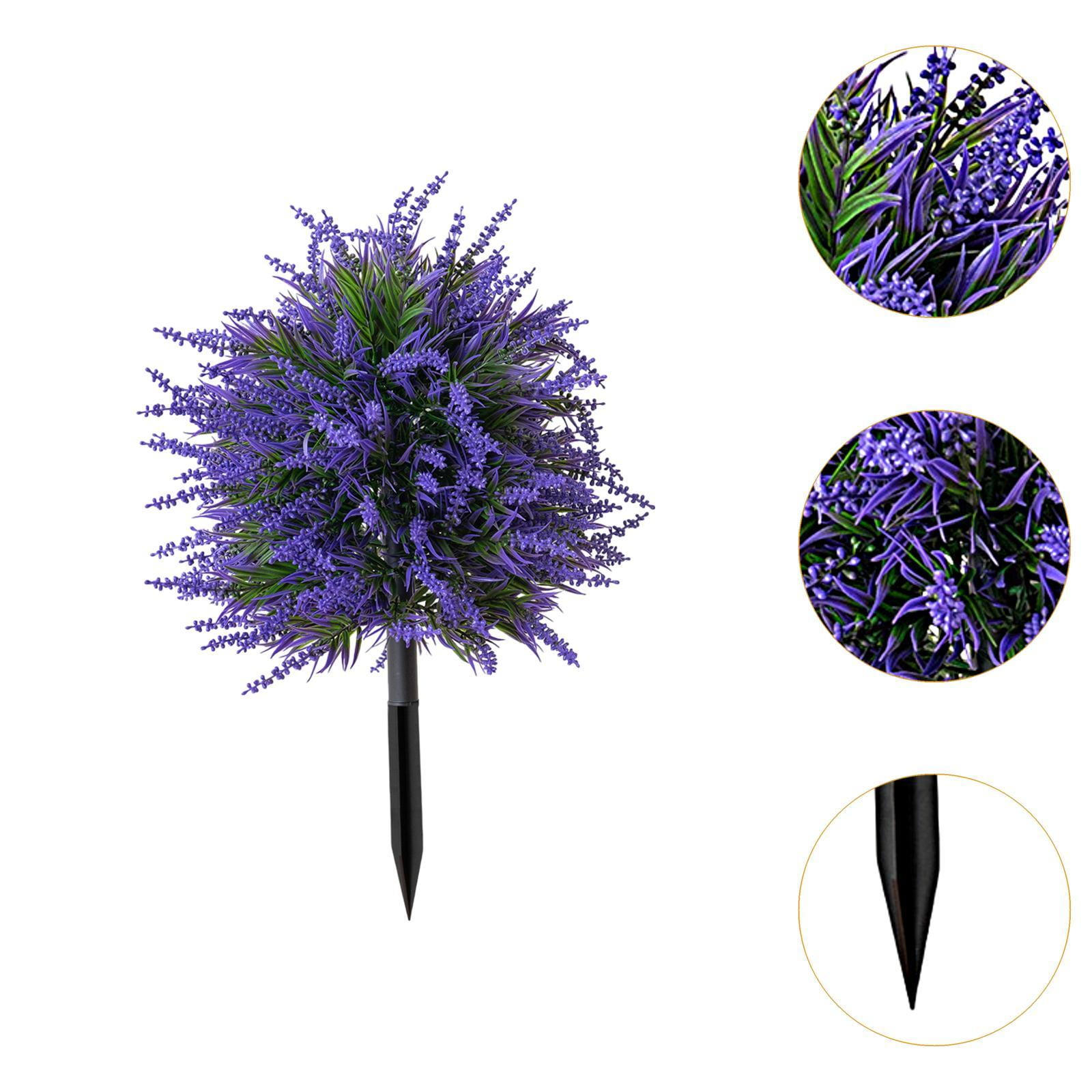 TISHITA Artificial Lavender Flower Artificial Topiary Ball Tree with Flowers Indoor Yard Entryway Courtyard Outside Porch Fake Plants