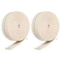 Uxcell 1 inch Flat Wide 2 Meter/6.5Ft Long Cotton Oil Lamp Wick with Black Stitch, 2 Roll