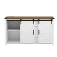 thumbnail image 5 of Aukfa 55.1" Farmhouse Sideboard Buffet TV Cabinet w/Sliding Barn Doors & Power Outlet for Kitchen Dining Room,White, 5 of 8
