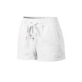 thumbnail image 6 of Made by Olivia Women's Drawstring Elastic Waist Casual Comfy Cotton Linen Beach Shorts, 6 of 6