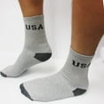 thumbnail image 5 of 12 Pairs Mens Crew USA Socks Sports Athletic Cushioned Soccer 9-11 Cotton Grey, 5 of 6