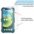 thumbnail image 7 of Apple iPhone 12 Pro Max Case, 6.7" Phone 12 Pro Max Clip Belt Holster, Takfox Shockproof Swivel Defender Heavy Duty Armor Protective Cases & 2 PCS Screen Protector with Kickstand Rugged Cover, Blue, 7 of 7