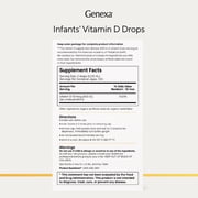 Genexa Baby Organic Vitamin D Drops, Bone Health Supplement, 200 Drops