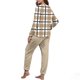 thumbnail image 5 of Conjunto de pijama informal de invierno para mujer, de doble cara, con cuello redondo estampado, manga larga, top anudado a mano, pantalones con cordón ajustable, ropa de casa, blusa de poliéster., 5 of 7