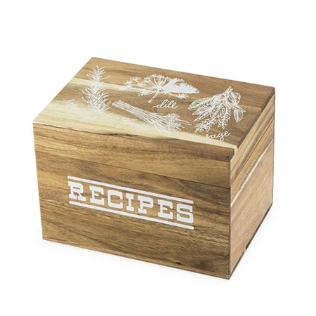 Maple Recipe Box - Pantry: Herb Garden Wood Recipe Box by Twine®