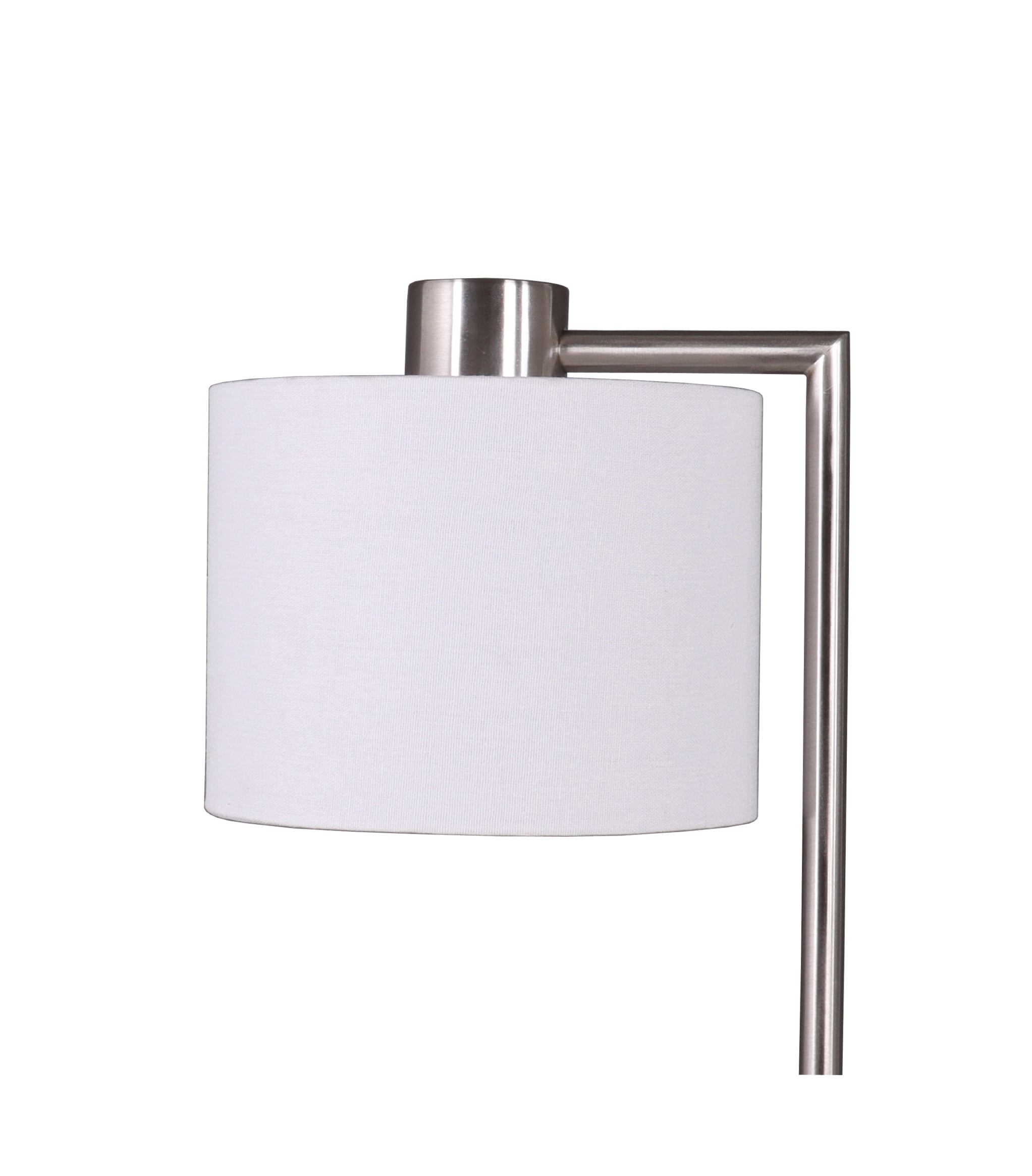 Better Homes & Gardens 18" Silver Metal Table Lamp with Fabric Hardback Shade