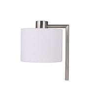 Better Homes & Gardens 18 in Silver Metal Table Lamp with Fabric Hardback Shade