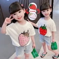 thumbnail image 3 of LNMQLPDBS Girls' Flip Sequin Short-Sleeve T-Shirt Kids Clothes Girls Toddler Crewneck Casual Shirts 18 Month Girl Clothes Cute Summer Tops for Family Photo White 4-5 Years, 3 of 9
