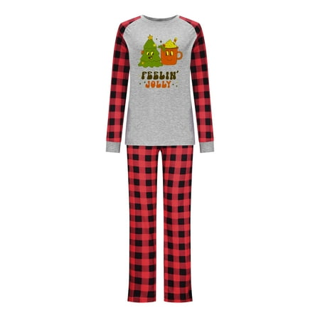 

REORIAFEE Sweatsuits for Women Set Christmas Pajamas Gnome Plaid Print Sweatshirt Tops and Sweatpants Two Piece Outfits Tracksuit Round Neck Tops+Pants Mom S