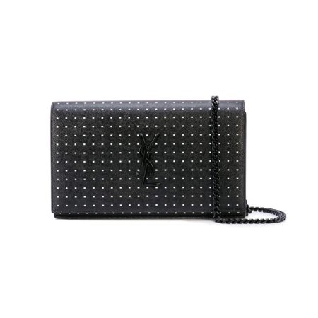 New Saint Laurent Kate Monogram Grain De Poudre Black Leather Crossbody 377829
