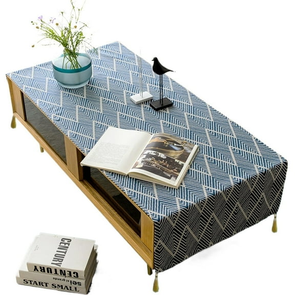 Coffee Table Cloth with Tassle Small Rectangle Tablecloths for Side Table Washer Dryer Fridge Top Dust Cover 20" x 57"