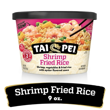 Tai Pei Shrimp Fried Rice, Frozen Asian Entrée, 9 oz