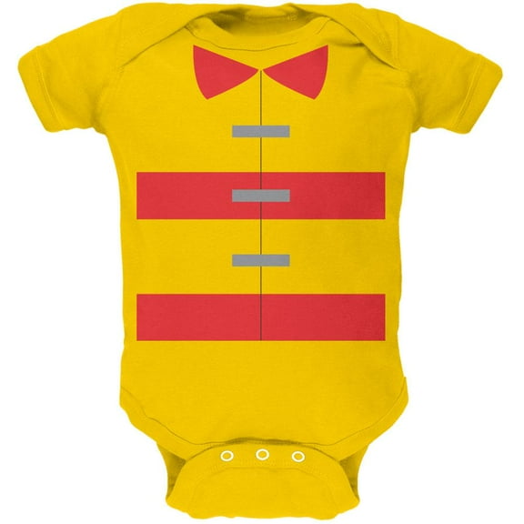 Halloween Fireman Costume Yellow Soft Baby One Piece - 3-6 months