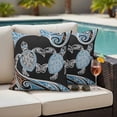 thumbnail image 4 of Abstract Turtles Outdoor Pillow Covers Pack of 2 Tribal Turtles Animals Blue Boho Floral Texture Waterproof Throw Pillow Covers Decorative Cushion Cases for Patio Garden Tent Balcony Couch 16x16 inch, 4 of 9
