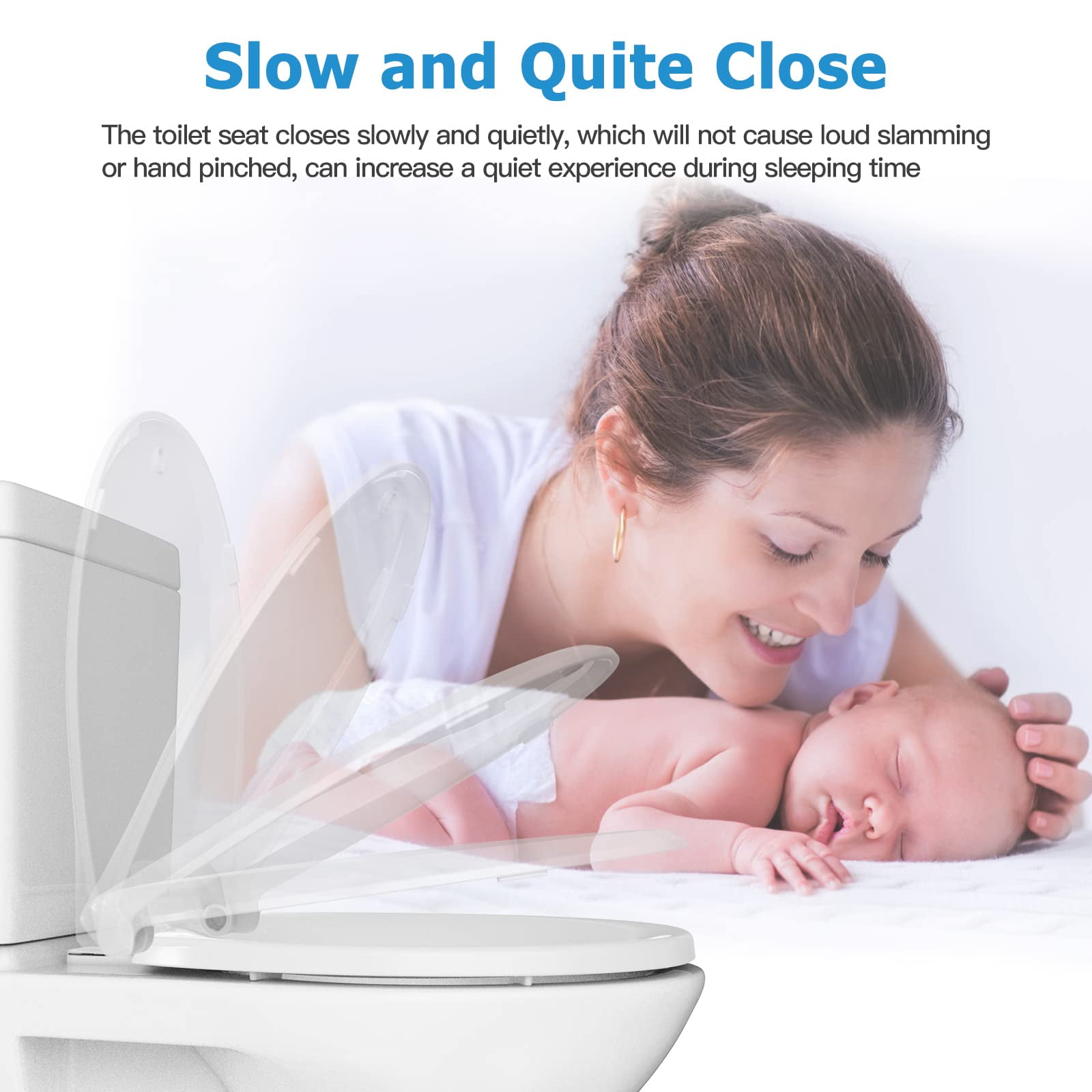 2 Pack Round Toilet Seats with Built-In Toddler Potty Training - Soft Close, Non-Slip, Easy Install & Clean, Magnetic Kids Seat, Durable Hinges, Fits Standard Toilets, White