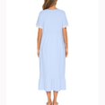 thumbnail image 5 of SWSMCLT Women's Short Sleeve Victorian Vintage Nightgown Lace Soft Comfy Long Cool Fall Sleepwear Summer Pjs Princess Sky Blue Medium, 5 of 5