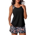 thumbnail image 2 of JoveMarine Women's Two Piece Sport Swimsuit Tankini Set with Swim Shorts Printed Athletic Beach Bathing Suit Bathing Suit For Womens Swimsuits Black M, 2 of 4
