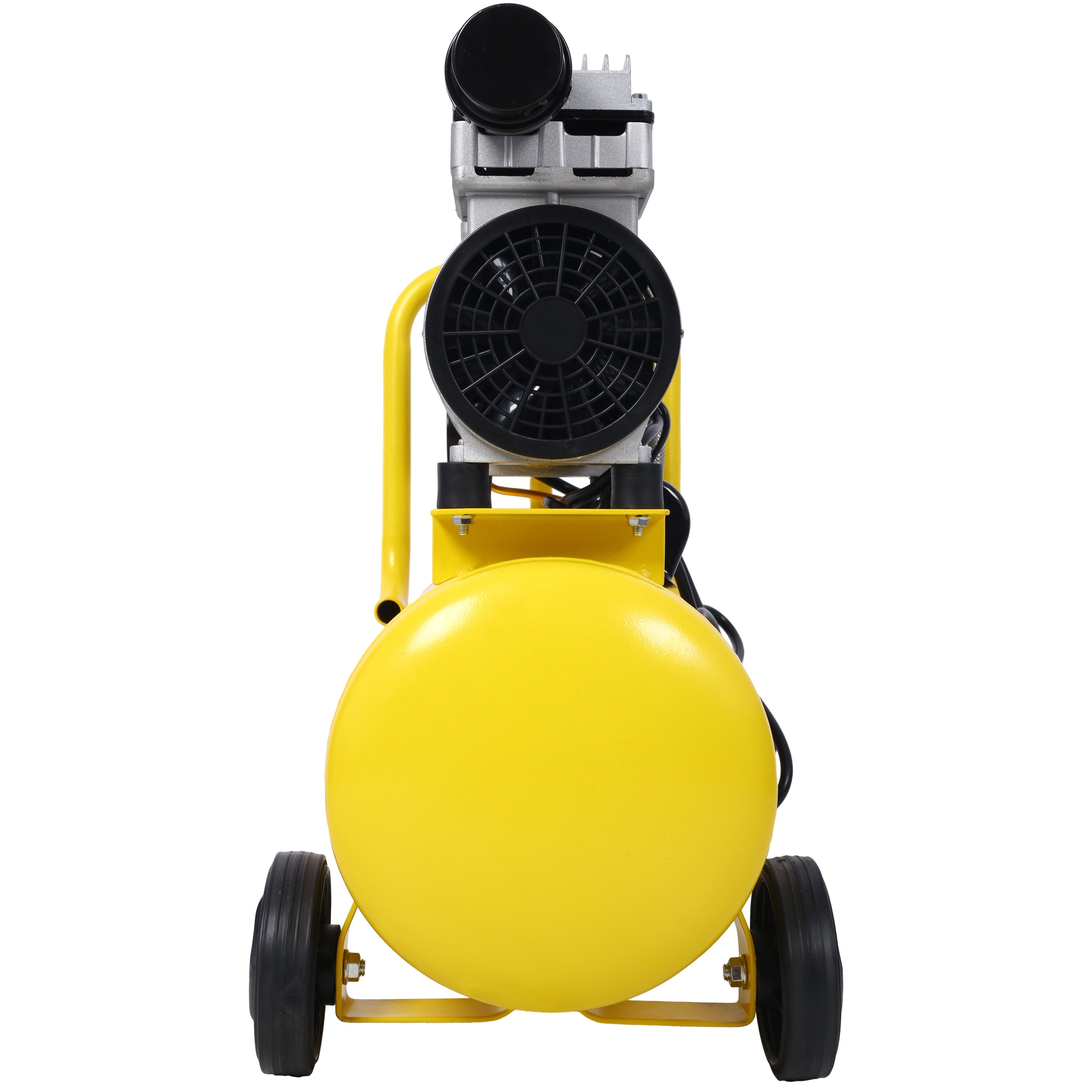 Power Drill, 1.5HP Silent Oil-Free Air Compressor 8 Gallon, Oil-Free, Electric Shop Air Compressor Portable,Lightweight with Wheels, 70 dBA Noise Level, with Automatic Drain Valve,Yellow