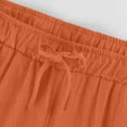 thumbnail image 4 of Diufon Cotton Linen Pants for Women Wide Leg Cropped Lounge Trousers Drawstring Elastic Waist Summer Beach Pant, 4 of 7