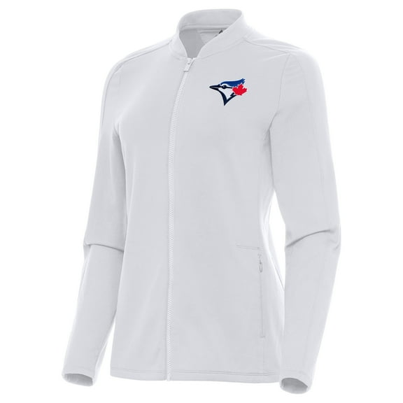 Women's Antigua White Toronto Blue Jays Continual Full-Zip Jacket
