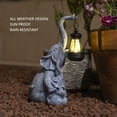 thumbnail image 3 of Elephant Statue Solar Lantern, Exquisite Solar Elephant Light Decor Resin Weather Resistant  for Patio, 3 of 7