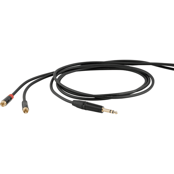 Proel DHS530LU18 Cable Audio Plug 6.3mm Estéreo A 2 Rca 1 punto 8 m