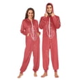 thumbnail image 3 of IAUYY Unisex Adult Onesie Pajamas Ultra-Soft Crystal-Soft Fabric, Halloween Adult Onesie Pajamas Adults,With a Zipper Plus Size Onesie Pajamas, Rose Logo, 3 of 7