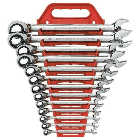 13-Piece SAE Reversible Combination Ratcheting Wrench Set