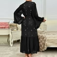 thumbnail image 5 of Tnhcen Women's Long Sleeve Lace Trim Velvet Sleepwear Dress - Sexy Solid Color Long Robe Pajamas Home Wear with Belt Plus Size (S-L), 5 of 5