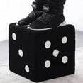 thumbnail image 2 of Dice Design Cube Foot Stool, Soft Comfortable Warm Sturdy Base Stool Solid Wood Simple Warm Foot Rest Stool Decoration for Home Living Room Bedroom[Black 20x20x20cm], 2 of 8