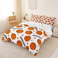 thumbnail image 3 of Castle Fairy Basketball Print Duvet Cover Queen, Stars Print Polka Dots Queen Bedding, Orange White,3-Piece,1 Duvet Cover and 2 Pillowcases, 3 of 6