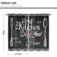 thumbnail image 2 of Black Farmhouse Rustic Kitchen Curtains Wooden Wood Small Short Cafe Window Curtains Vintage Fork Spoon Retro Barn Bathroom Living Room Bedroom Window Drapes Treatment 2 Panels (27.5x36 Inch), 2 of 6