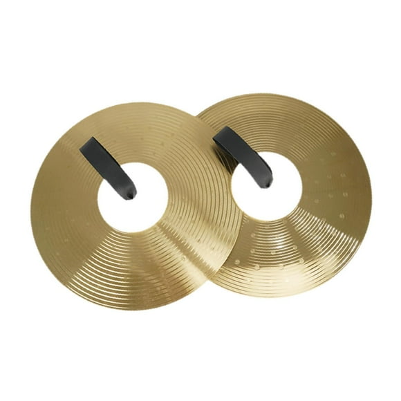 Langgg Crash Cymbals Playing Hand Cymbals Practical Cymbal Heavy Traditional Alloy Golden 200mm