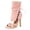 Pink, variant on Women's High Top Strappy Dressy Shoes Stiletto Heel Gladiator Sandals Open Toe Summer Mid Calf Boots Black Size 8